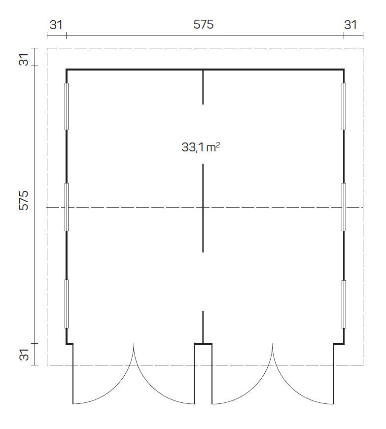 GARAGE KOTKA 6.0x6.0m Log Cabin Garage Blueprint