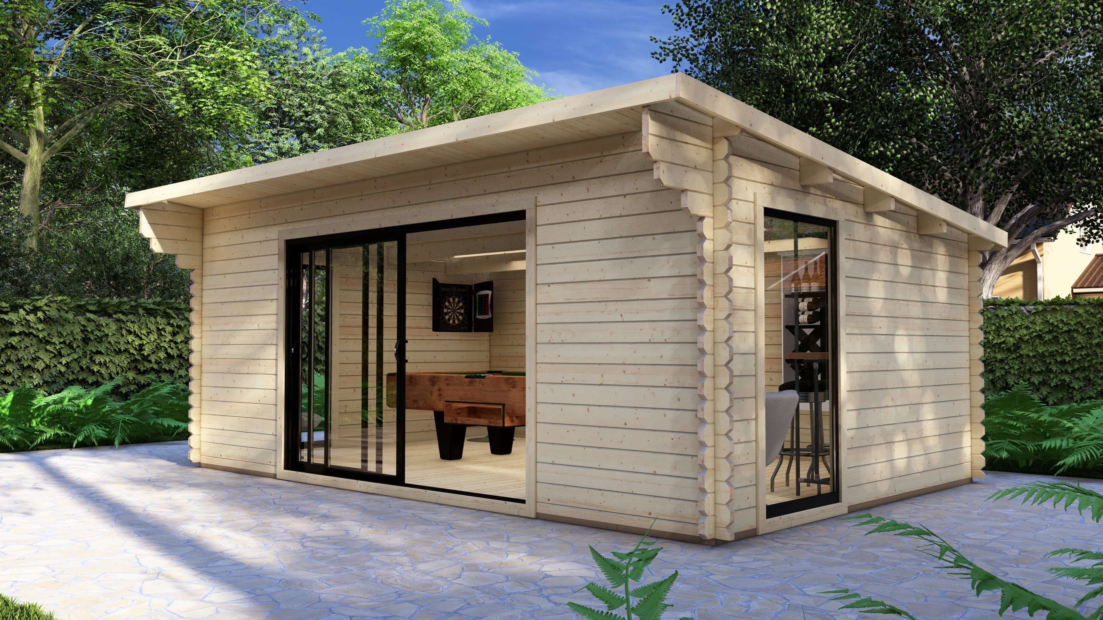 Log Cabins With Aluminium Sliding Doors
