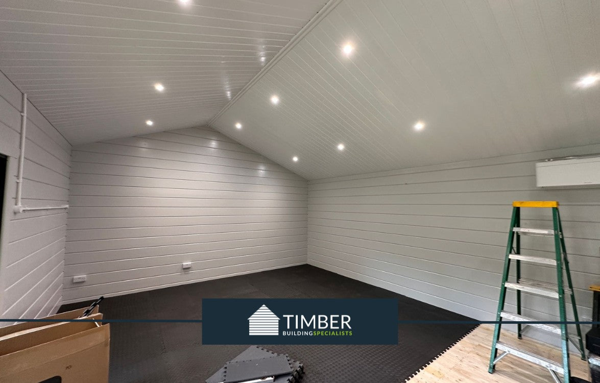 St George Golf Simulator & Gym Lodge Log Cabin | 12.0x5.0m - Golf Sim Room - Timber Building Specialists