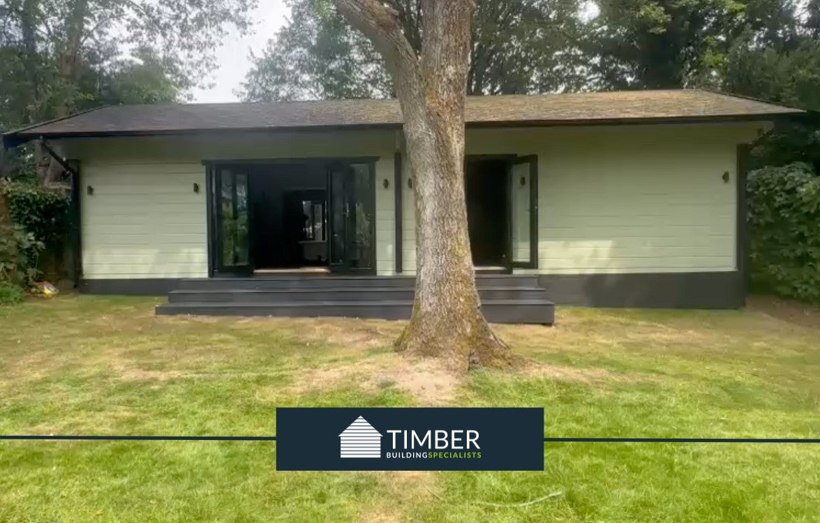 St George Golf Simulator & Gym Lodge Log Cabin | 12.0x5.0m - Golf Sim Room - Timber Building Specialists