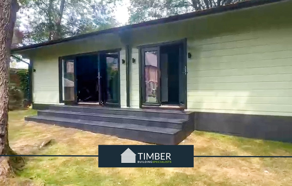 St George Golf Simulator & Gym Lodge Log Cabin | 12.0x5.0m - Golf Sim Room - Timber Building Specialists