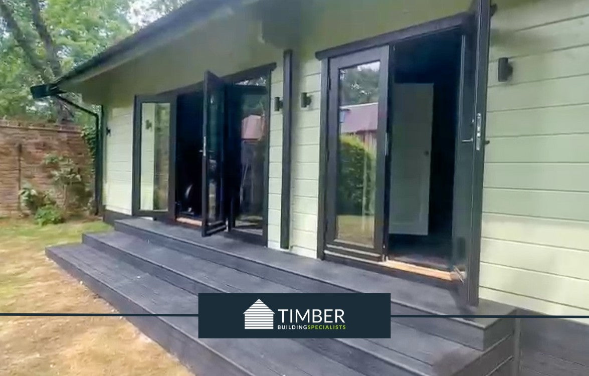 St George Golf Simulator & Gym Lodge Log Cabin | 12.0x5.0m - Golf Sim Room - Timber Building Specialists
