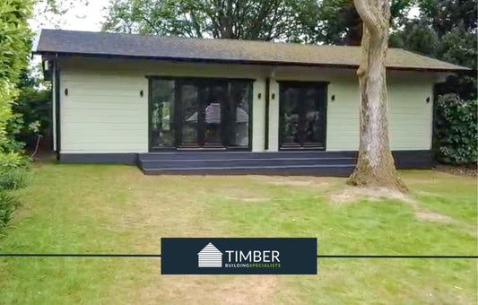 St George Golf Simulator & Gym Lodge Log Cabin | 12.0x5.0m - Golf Sim Room - Timber Building Specialists