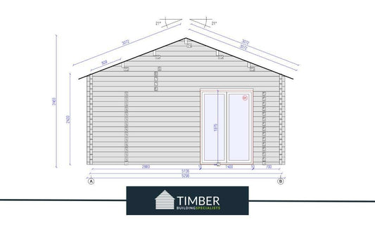 Portrush Golf Simulator Log Cabin | 5.0x4.0m - Golf Sim Room - Timber Building Specialists