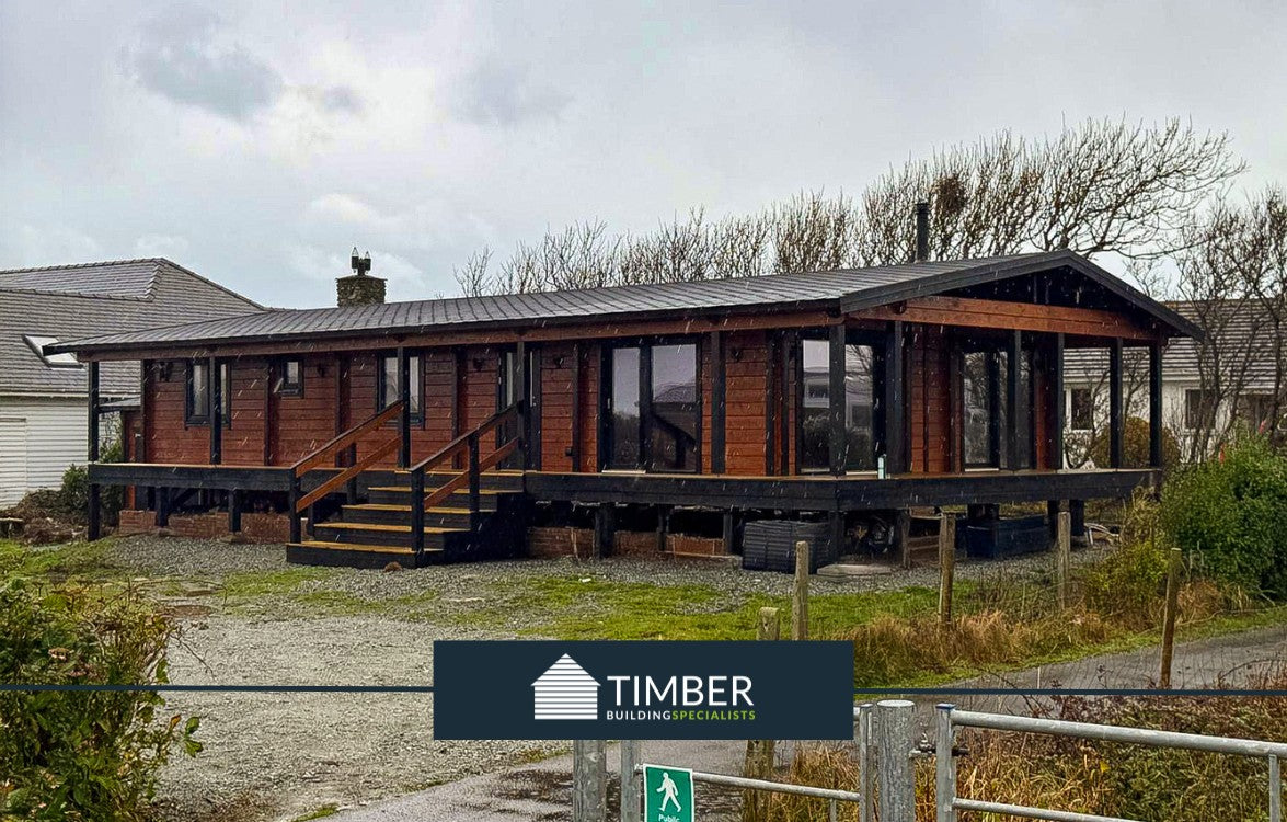 TBS187 Anglesey Log Cabin Lodge w/ Garage - 16.0x6.8m