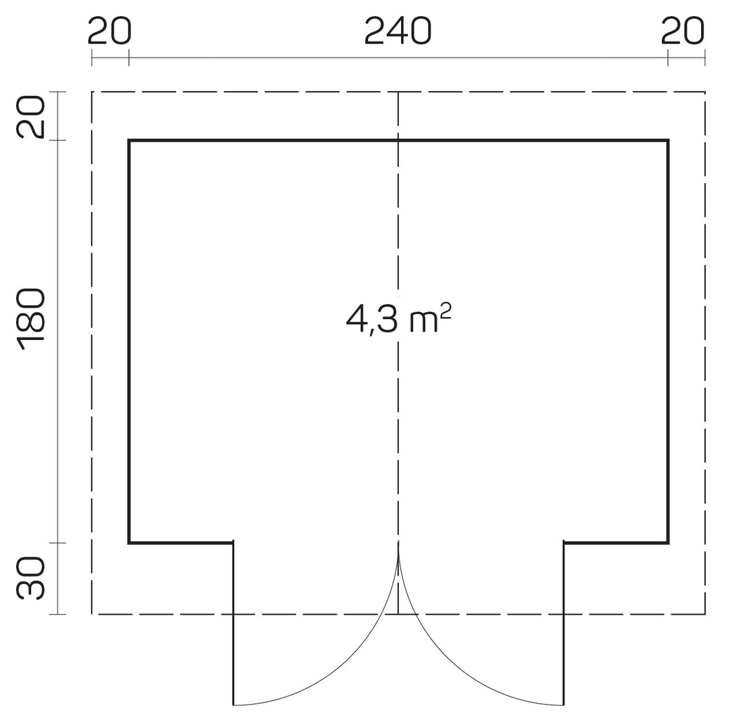 CAROL 2.6x2.0m Log Cabin Blueprint