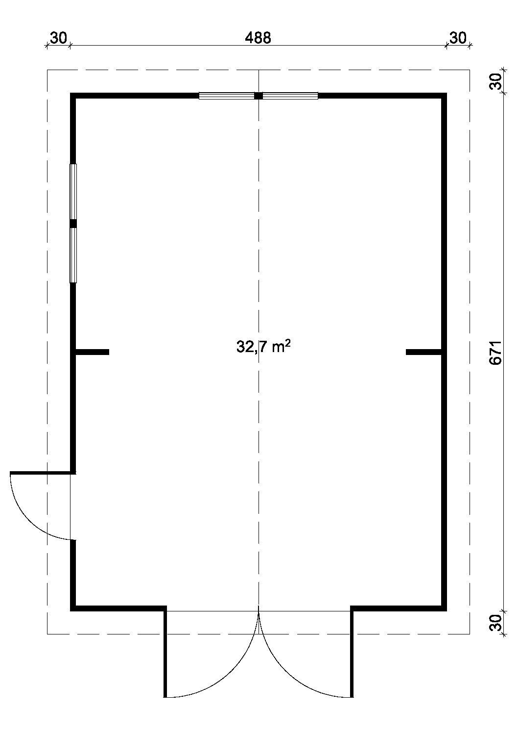SOMERO Log Cabin Garage | 5.1x6.9m - Garage Log Cabin - Timber Building Specialists