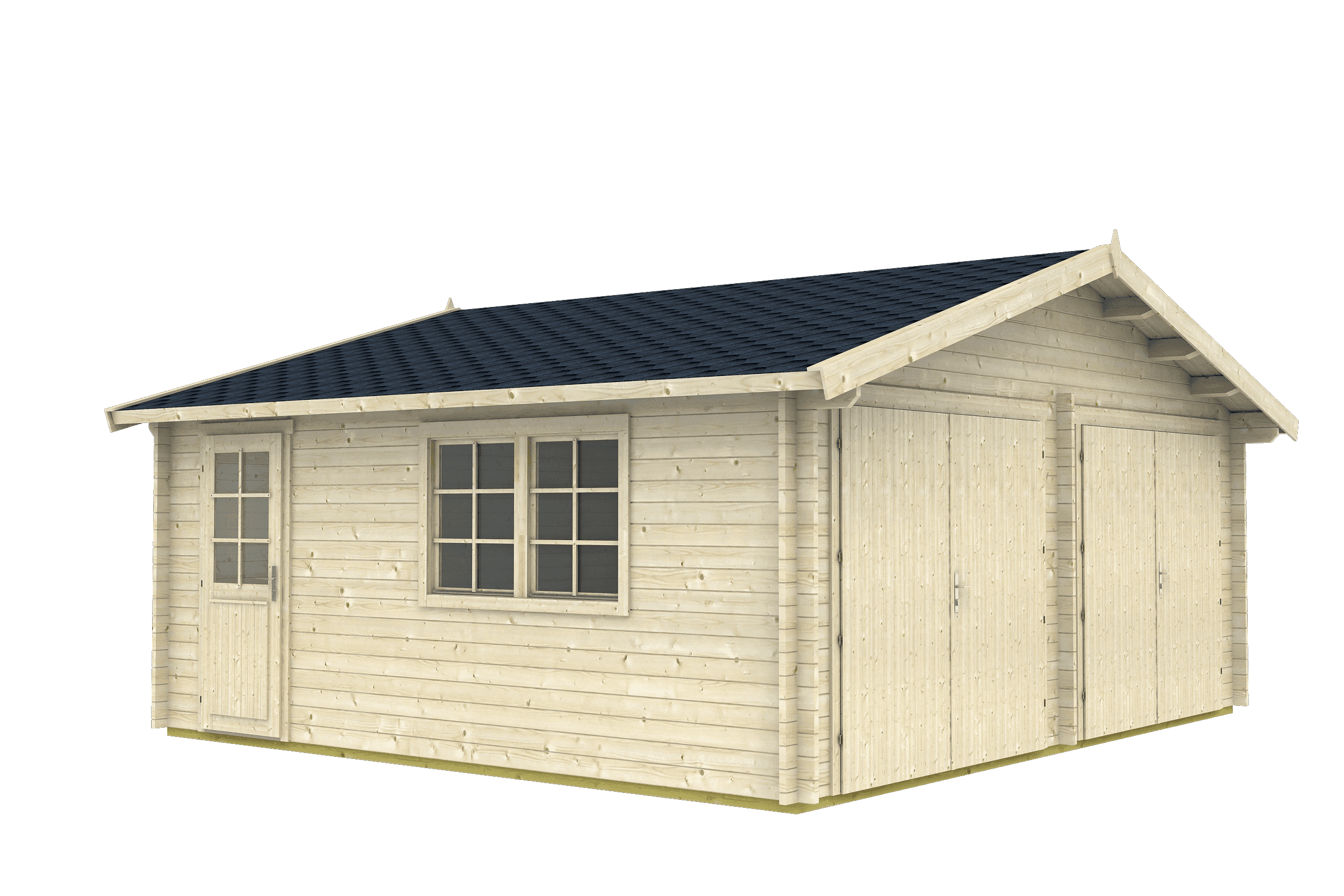 GARAGE-D Log Cabin Garage | 6.0x5.3m - Garage Log Cabin - Timber Building Specialists