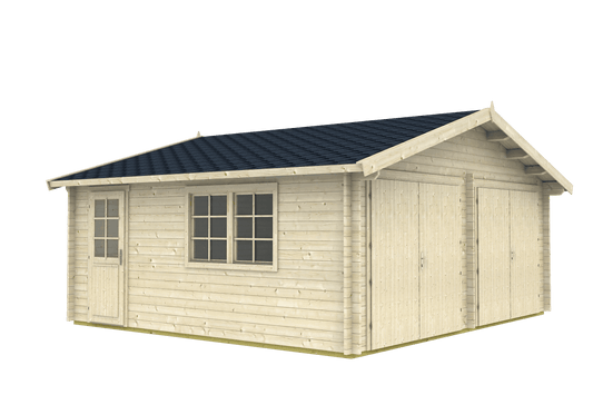 GARAGE-D Log Cabin Garage | 6.0x5.3m - Garage Log Cabin - Timber Building Specialists