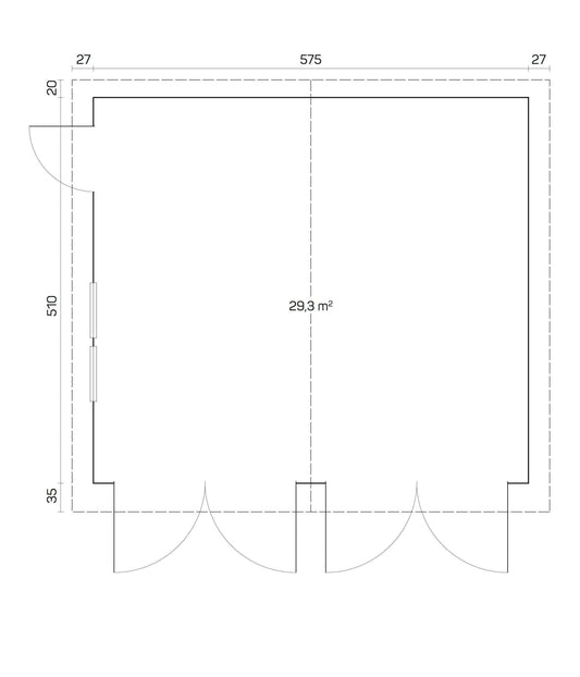 GARAGE-D Log Cabin Garage | 6.0x5.3m - Garage Log Cabin - Timber Building Specialists