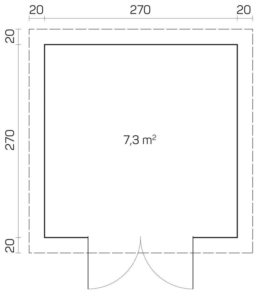 GLORIA-D+ 2.9x2.9m Log Cabin