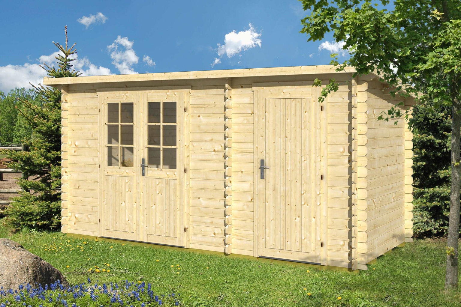 GLORIA-H 4.5x2.9m Log Cabin 1