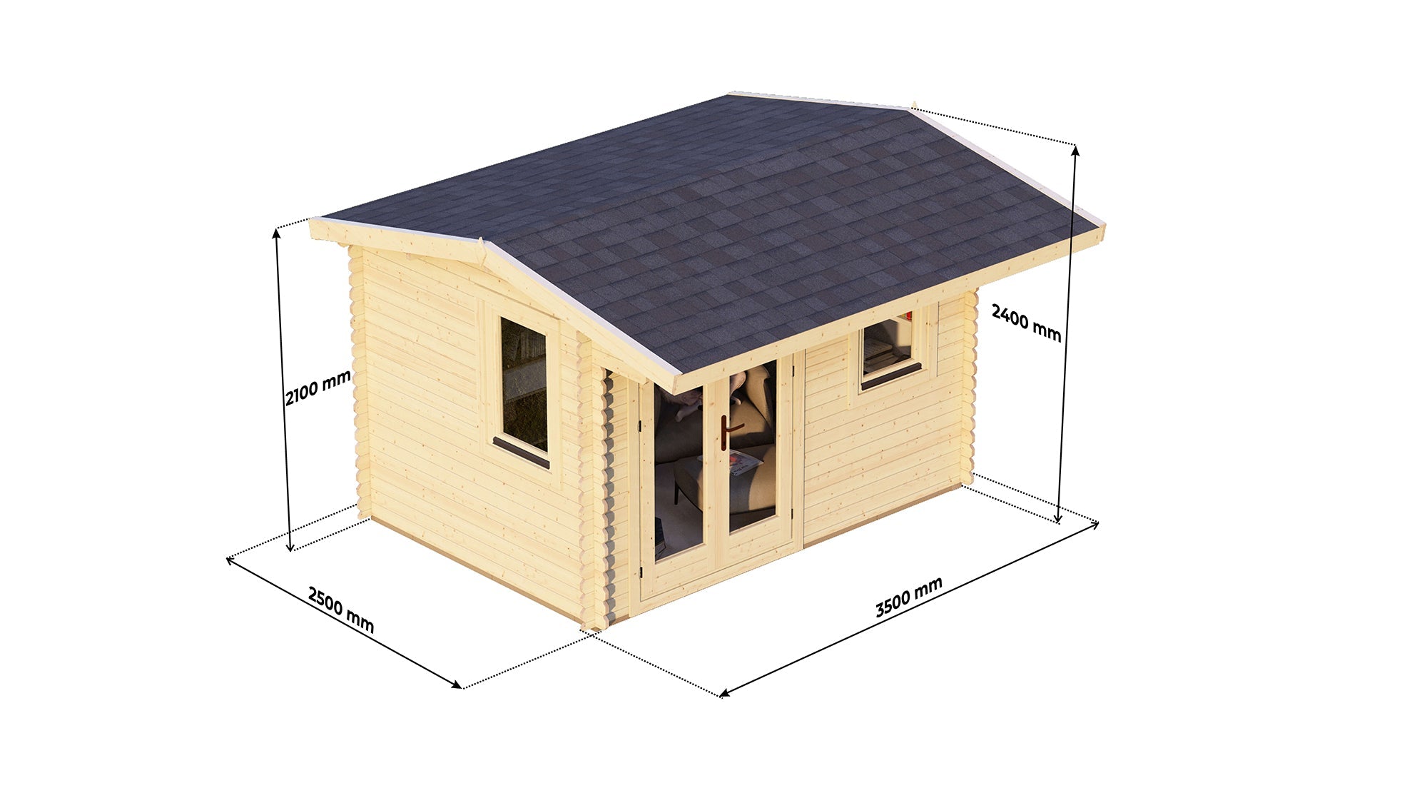 Hawthorn Log Cabin | 3.5 x 2.5m