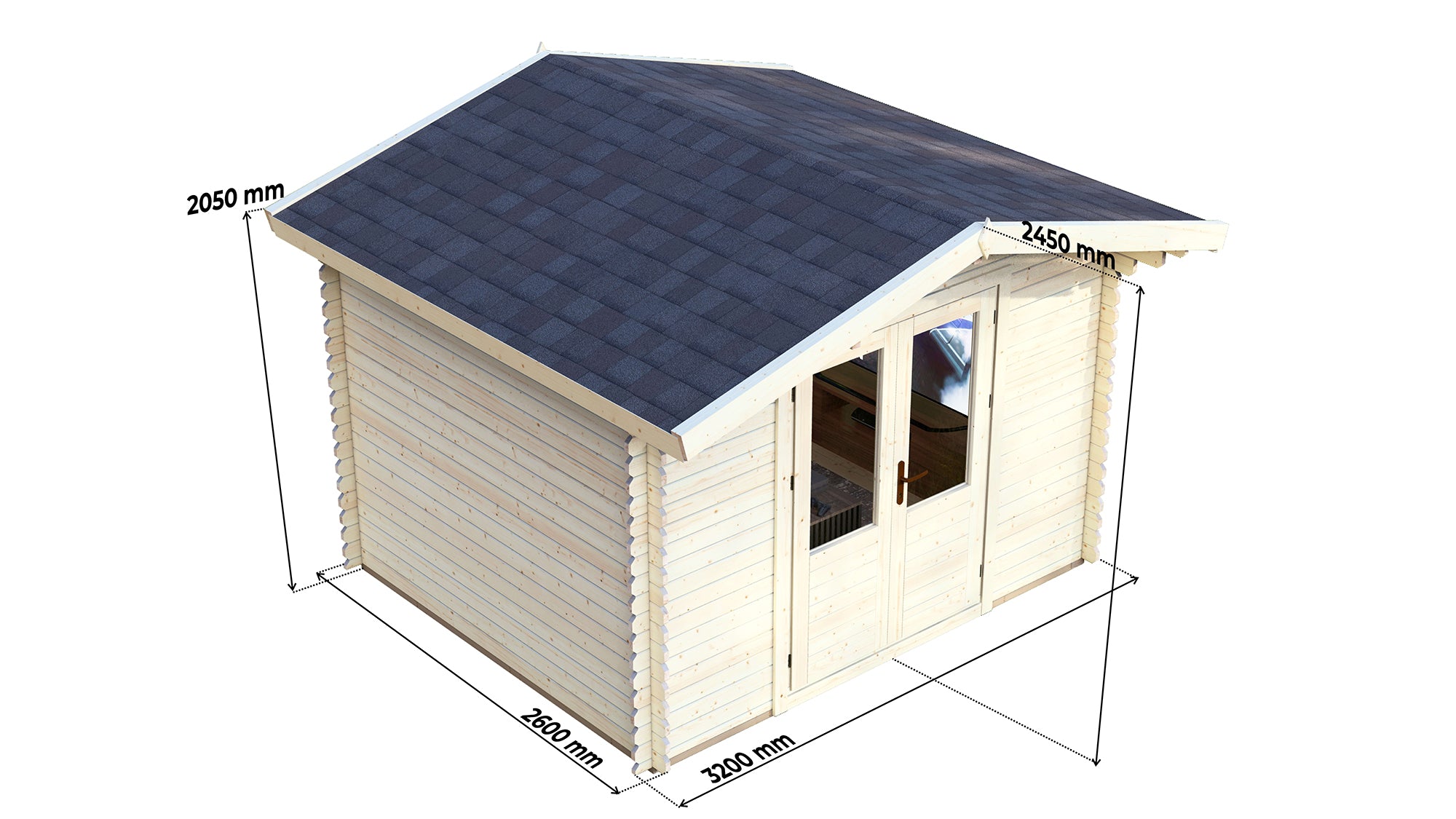Holly Log Cabin | 3.2 x 2.6m