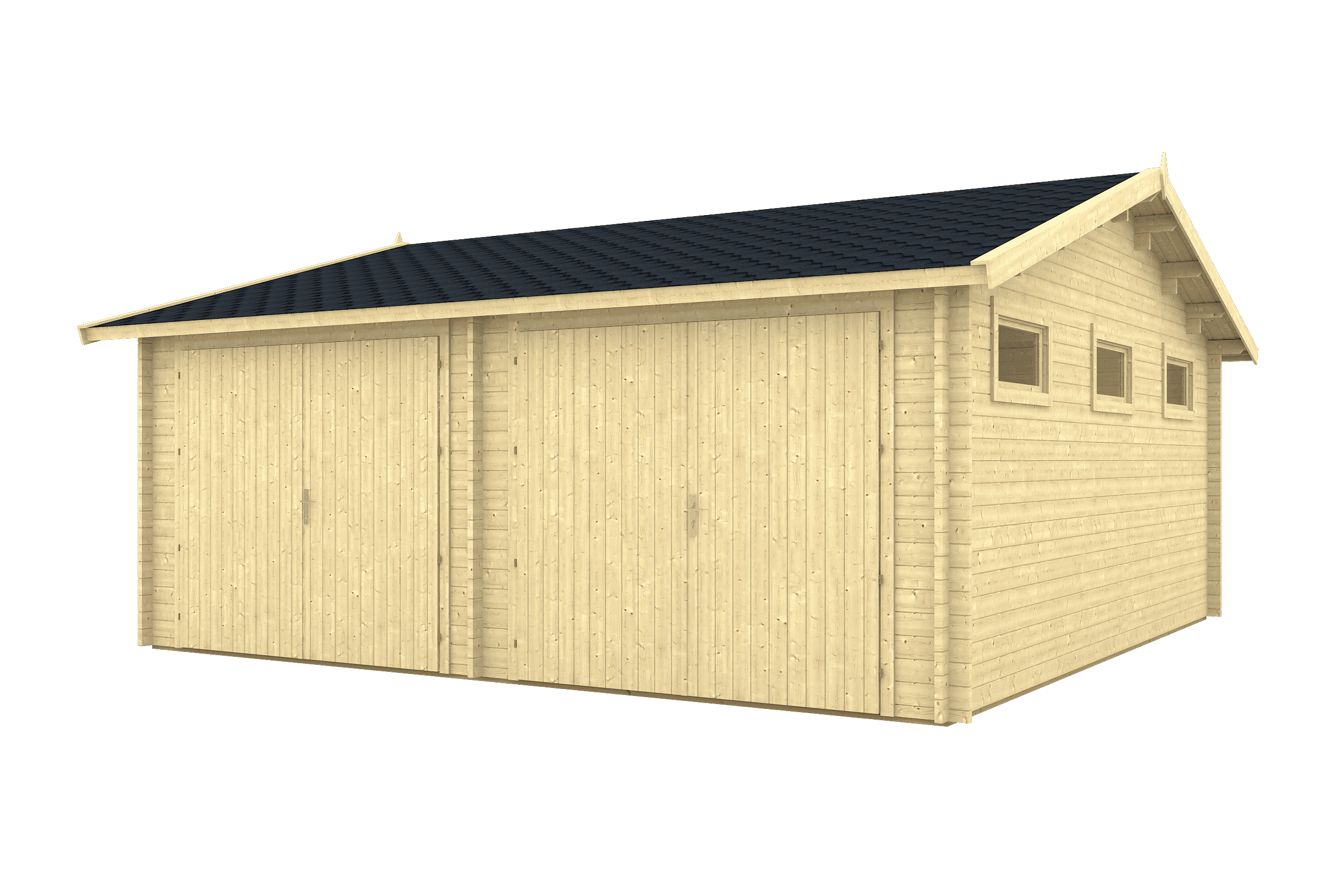 KOTKA Log Cabin Garage | 6.0x6.0m - Garage Log Cabin - Timber Building Specialists