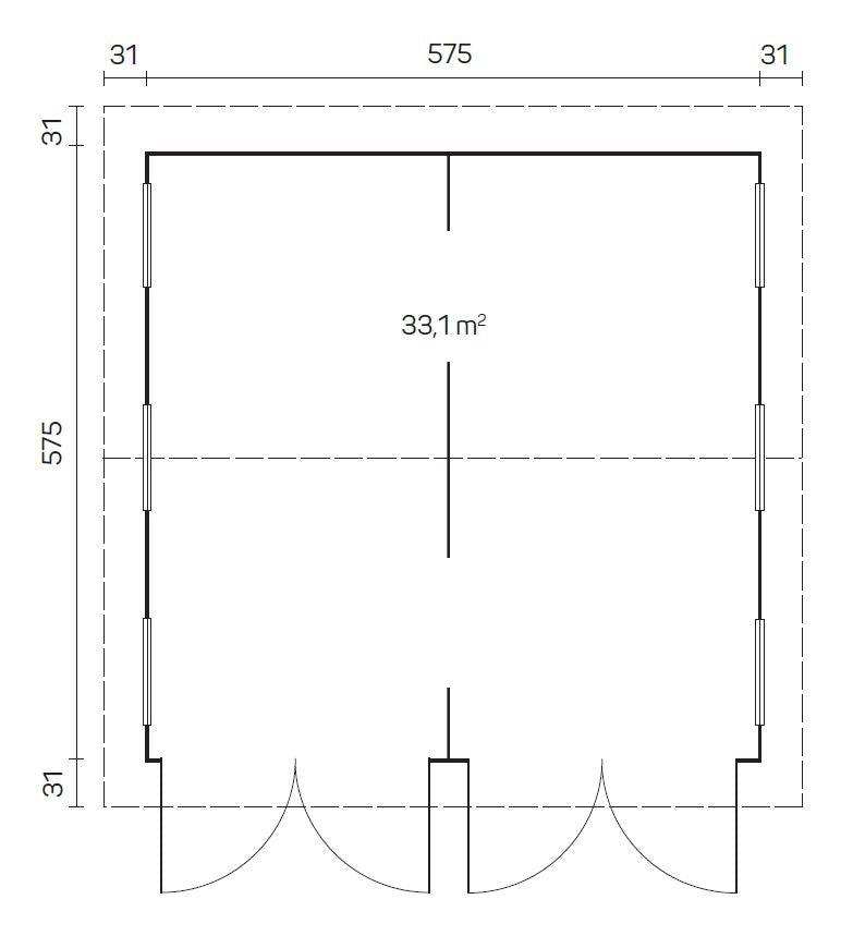 KOTKA Log Cabin Garage | 6.0x6.0m - Garage Log Cabin - Timber Building Specialists