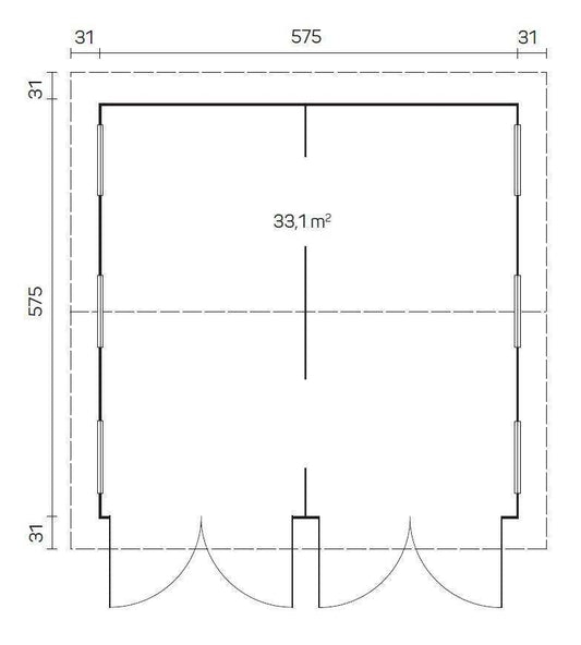 KOTKA Log Cabin Garage | 6.0x6.0m - Garage Log Cabin - Timber Building Specialists