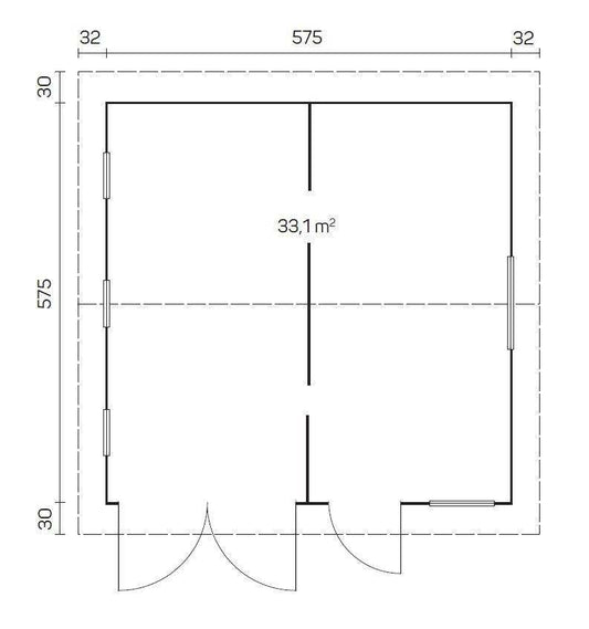 MIKKELI Log Cabin Garage | 6.0x6.0m - Garage Log Cabin - Timber Building Specialists