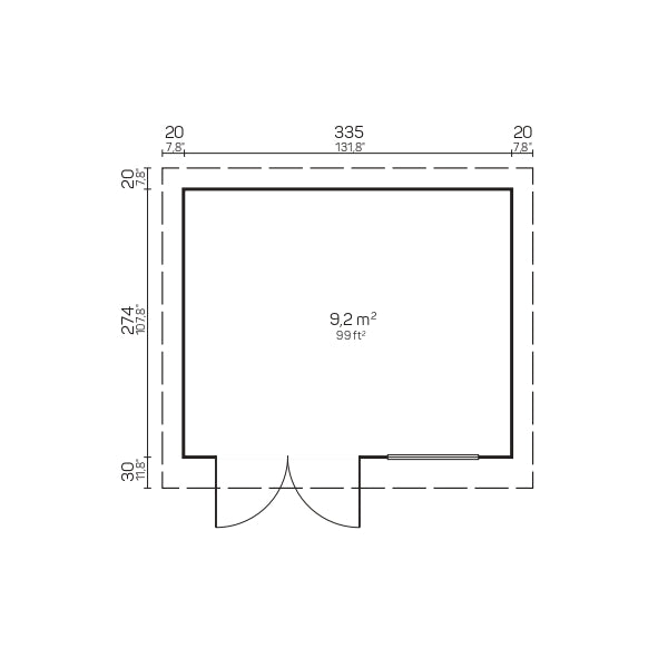 NEVADA 3.6x3.0m Log Cabin blueprints