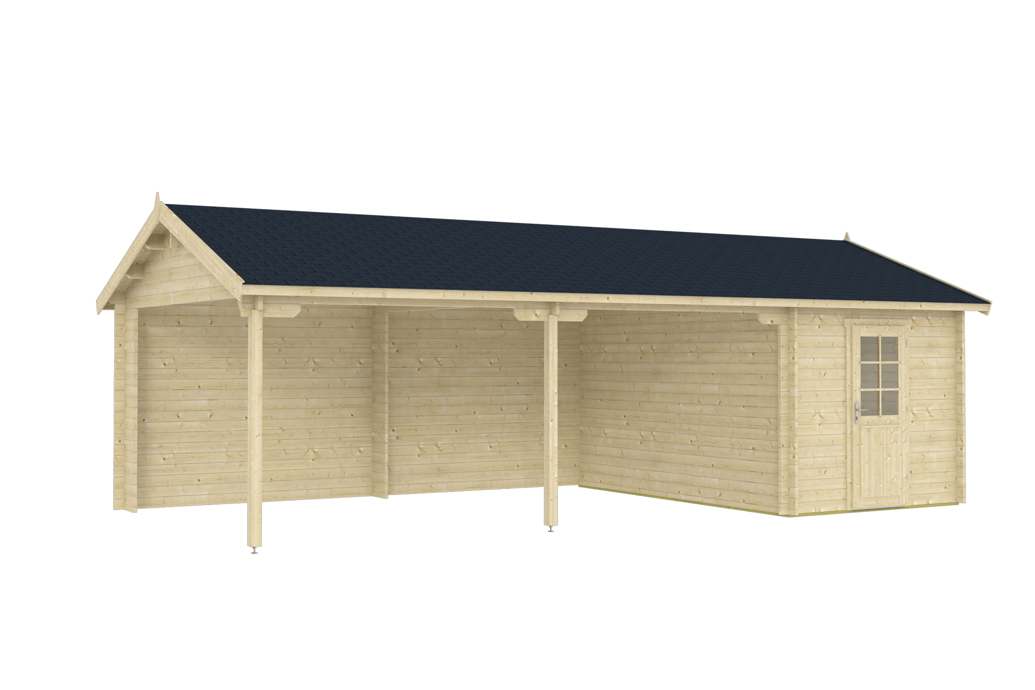 RAUMA Log Cabin Garage | 6.0x5.3m - Garage Log Cabin - Timber Building Specialists