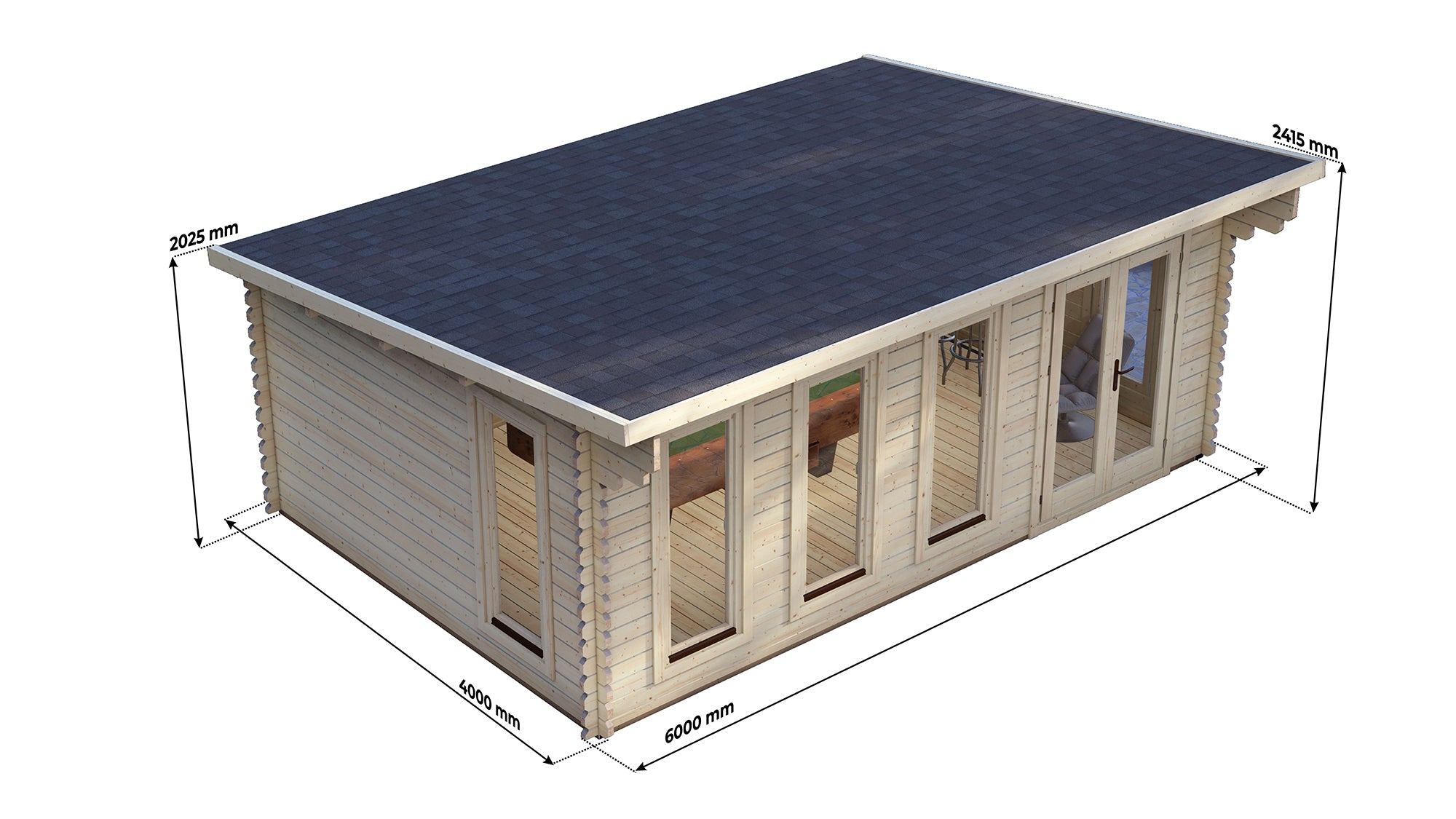 Sycamore Log Cabin | 6.0 x 4.0m