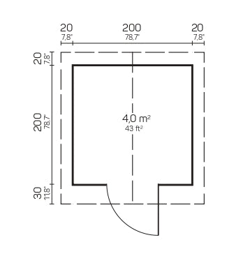 TIINA-A 2.2x2.2m Log Cabin
