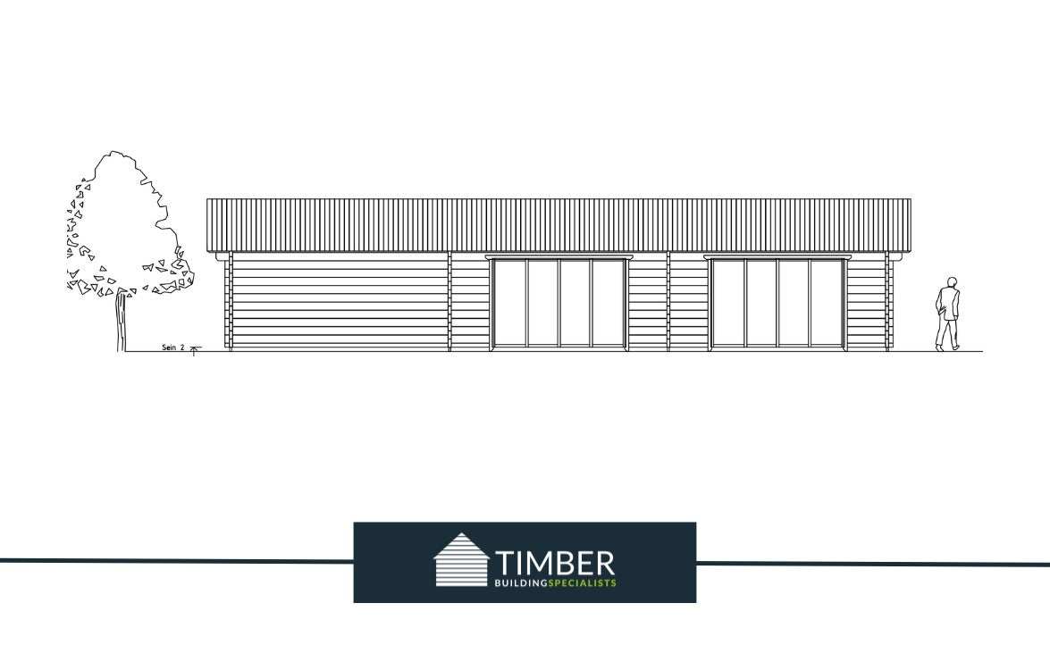 Oak Hill Golf Simulator Log Cabin | 15.0x5.5m - Golf Sim Room - Timber Building Specialists