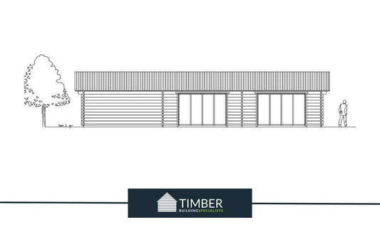 Oak Hill Golf Simulator Log Cabin | 15.0x5.5m - Golf Sim Room - Timber Building Specialists
