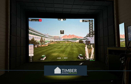 Pinehurst Golf Simulator Log Cabin | 8.0x5.0m - Golf Sim Room - Timber Building Specialists