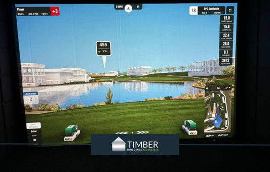Pinehurst Golf Simulator Log Cabin | 8.0x5.0m - Golf Sim Room - Timber Building Specialists