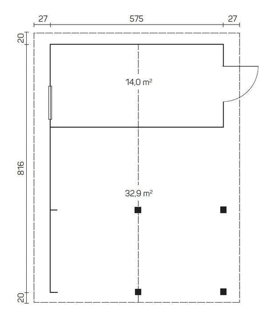VAASA Log Cabin Garage | 8.4x6.0m - Timber Building Specialists
