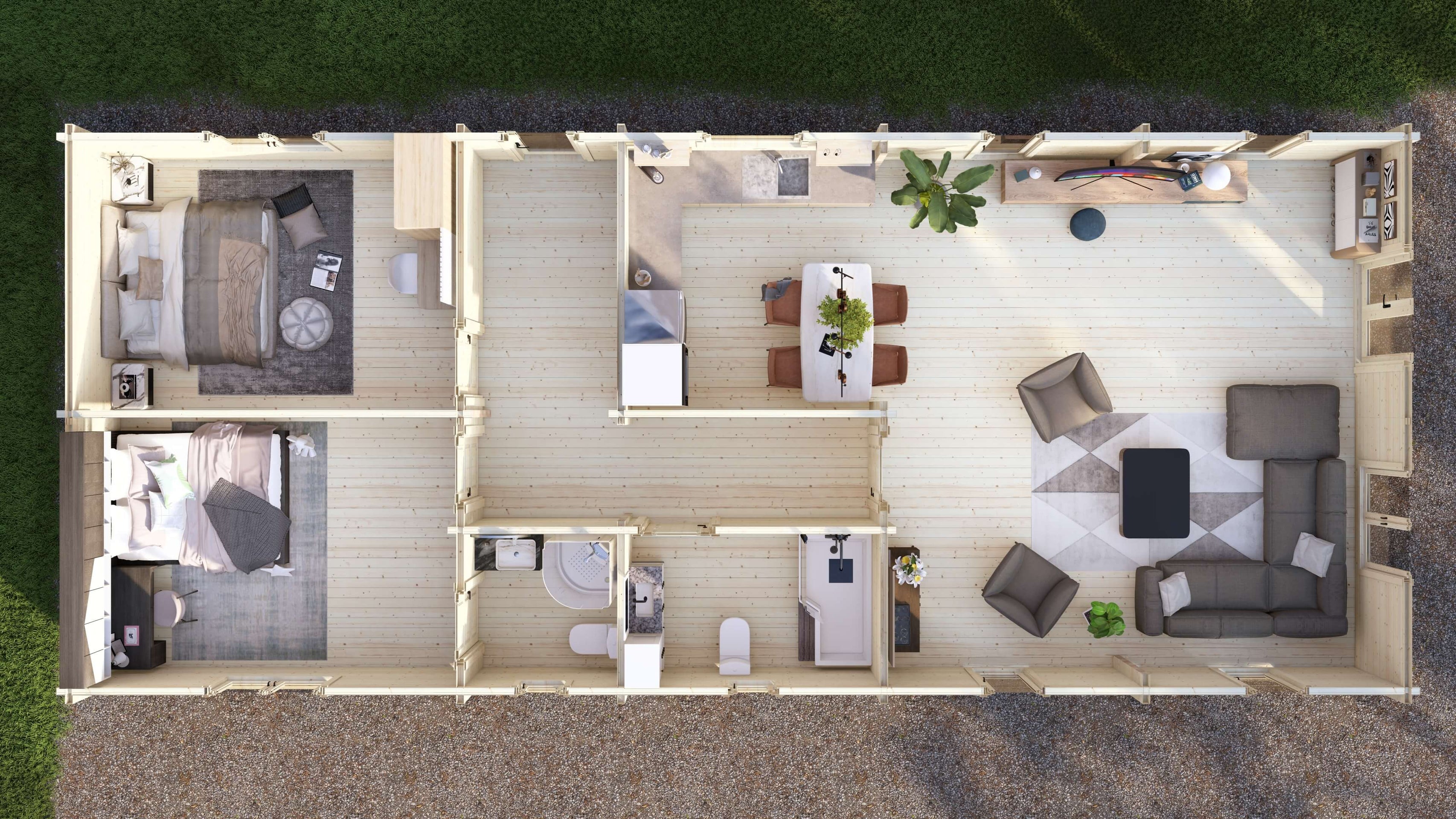 Wye 2 Bed Lodge | 16x6.8m