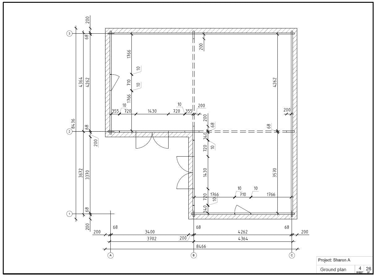 LCS152 L-Shaped Log Cabin | 8.0x8.0m Blueprint