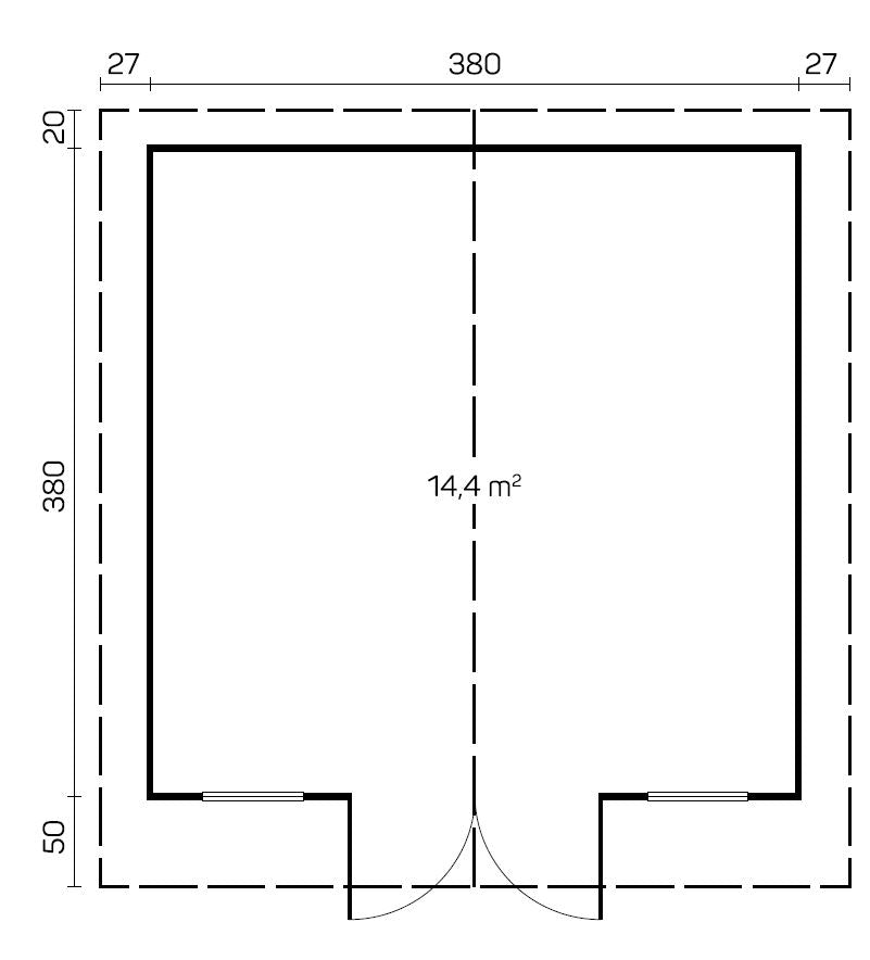 AINO 4x4m Log Cabin blue prints