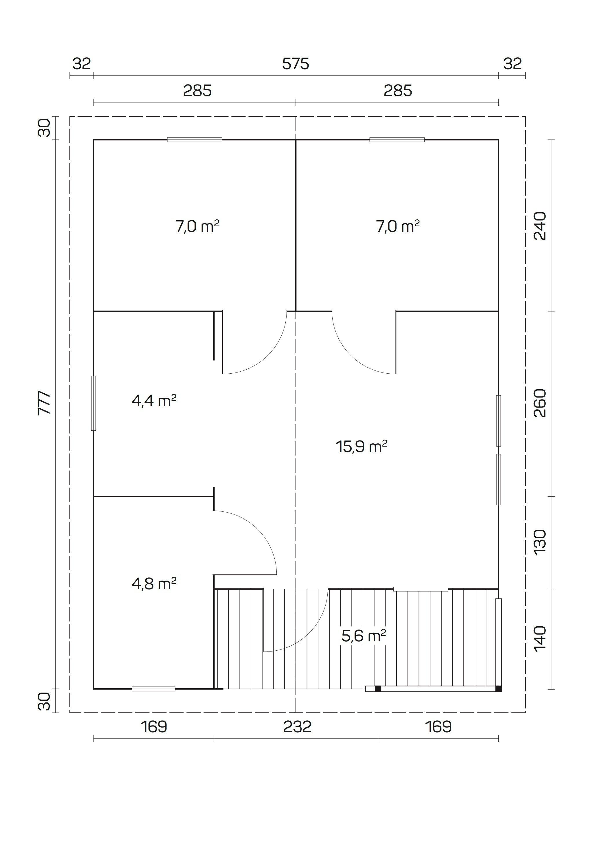 ALMERIA A Log Cabin | 6.0x8.0m - Timber Building Specialists