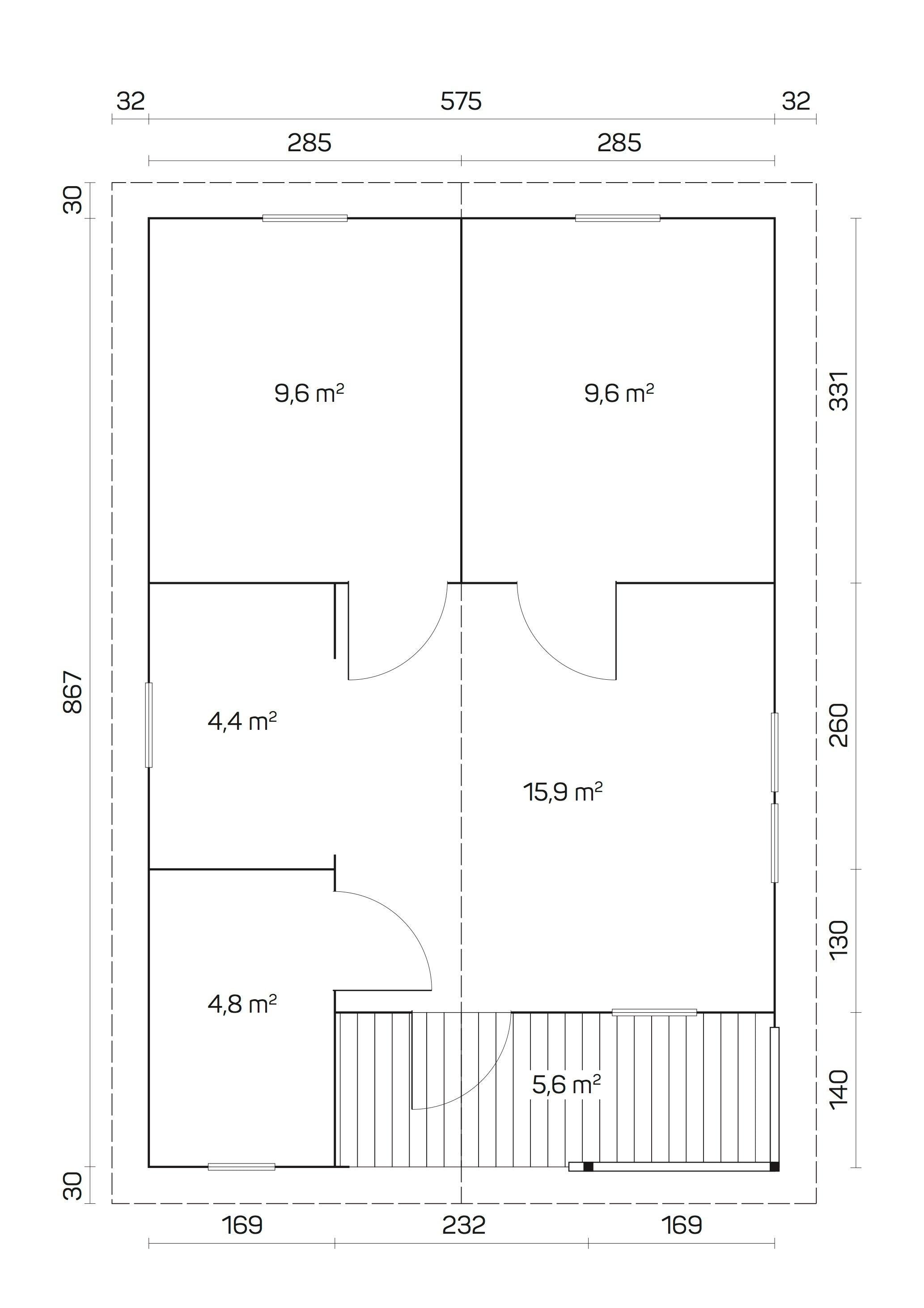 ALMERIA B Log Cabin | 6.0x8.9m - Timber Building Specialists