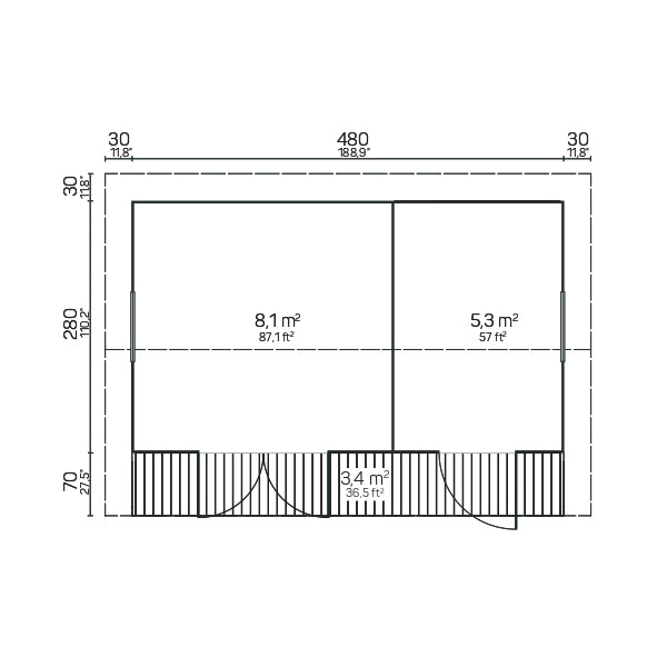 ANNIKA 3.0x5.0m Log Cabin Blueprint