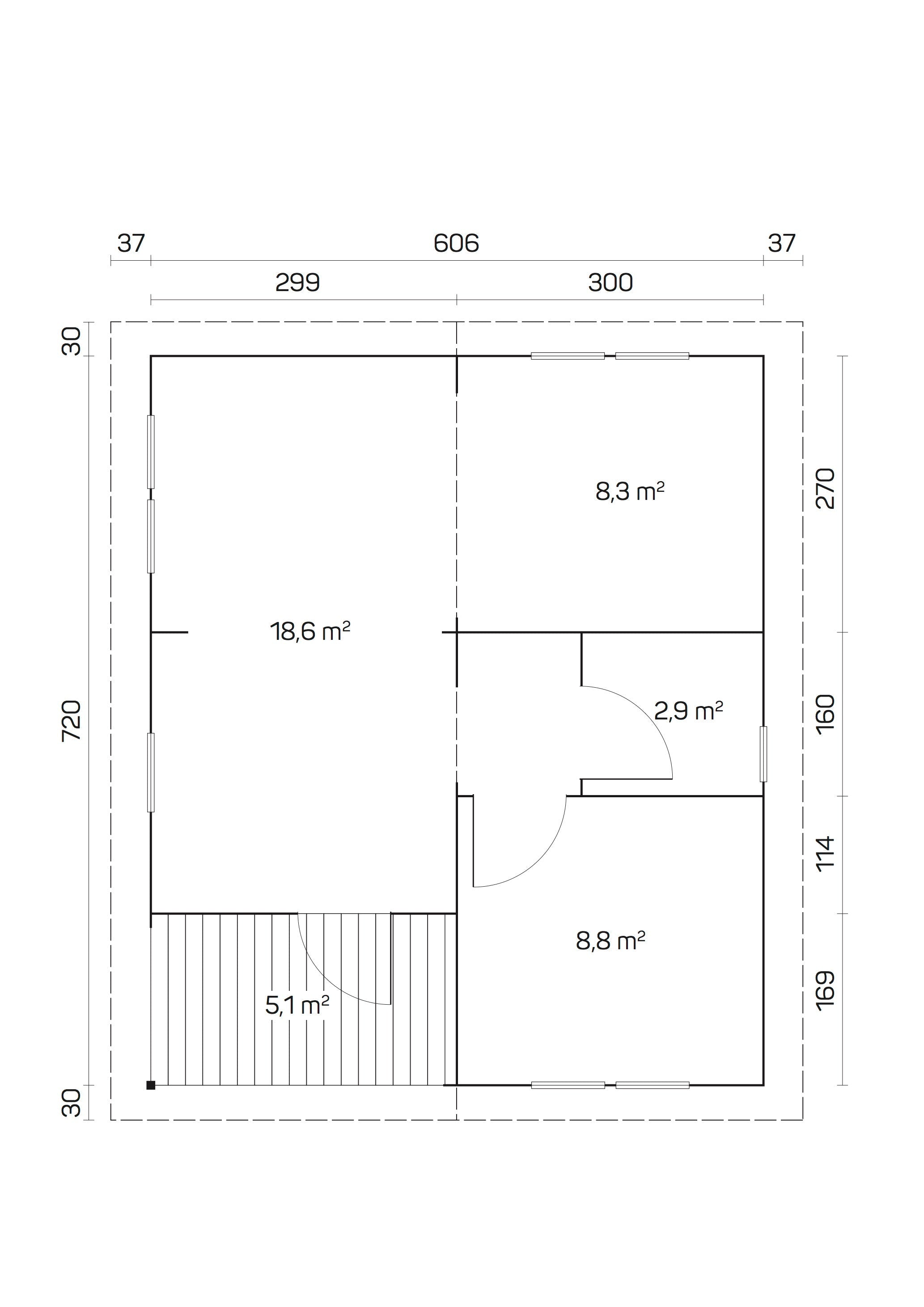 ARLANZON A Log Cabin | 6.3x7.4m