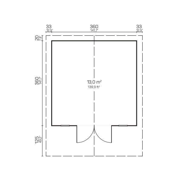 CAMILLA B 3.8x3.8m Log Cabin Blueprint