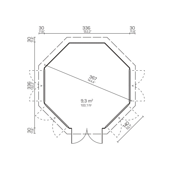 EMMA 3.7x3.7m Log Cabin Blueprint