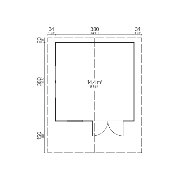 ENZO B 4.0x4.0m Log Cabin Blueprint