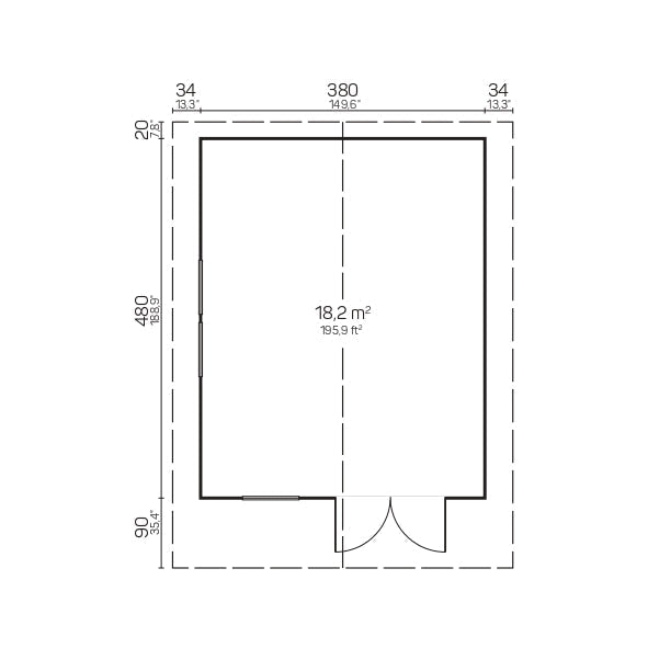 ENZO C 4.0x5.0m Log Cabin Blueprint
