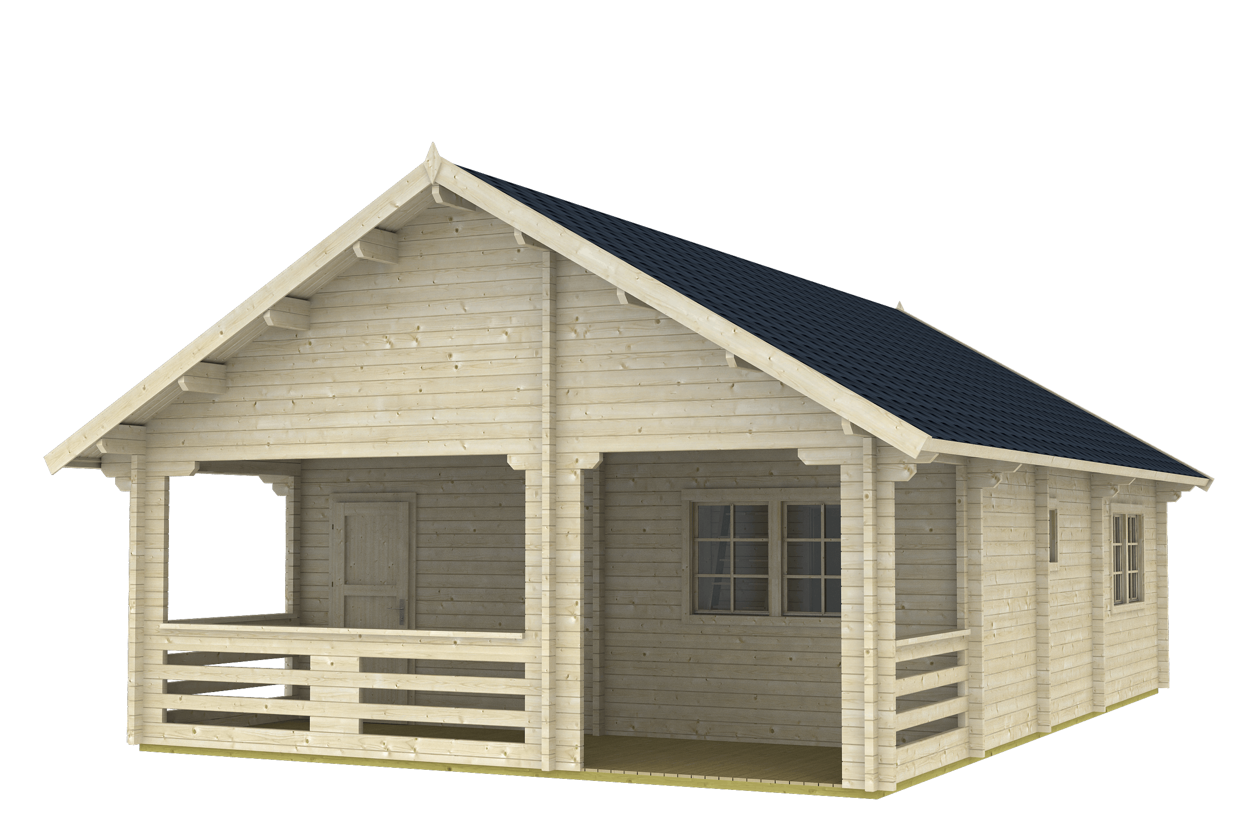 EUROPA Log Cabin + Sleeping Loft | 8.0x9.0m