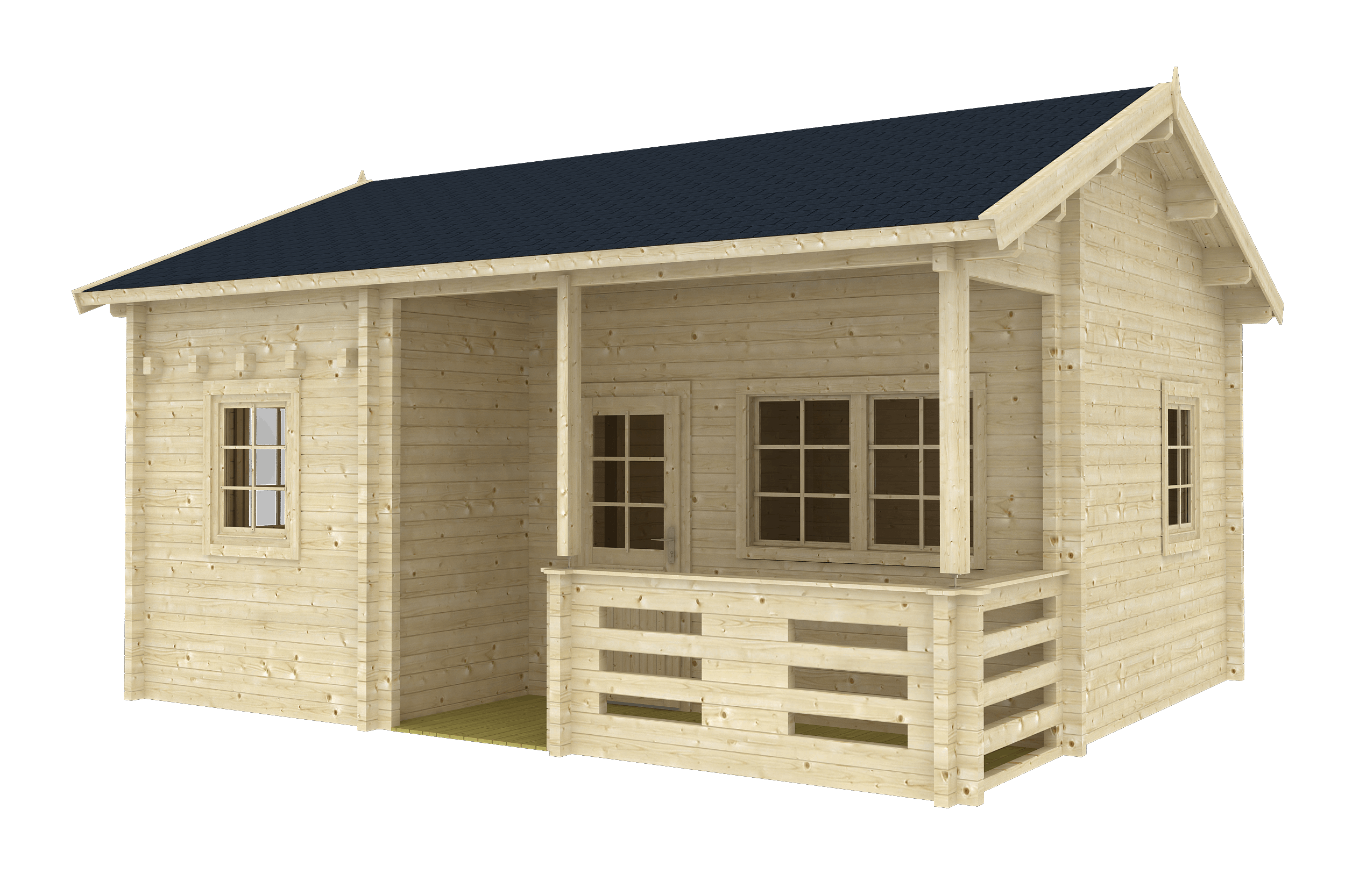 FALUN B + Sleeping Loft 6.0x5.0m Log Cabin