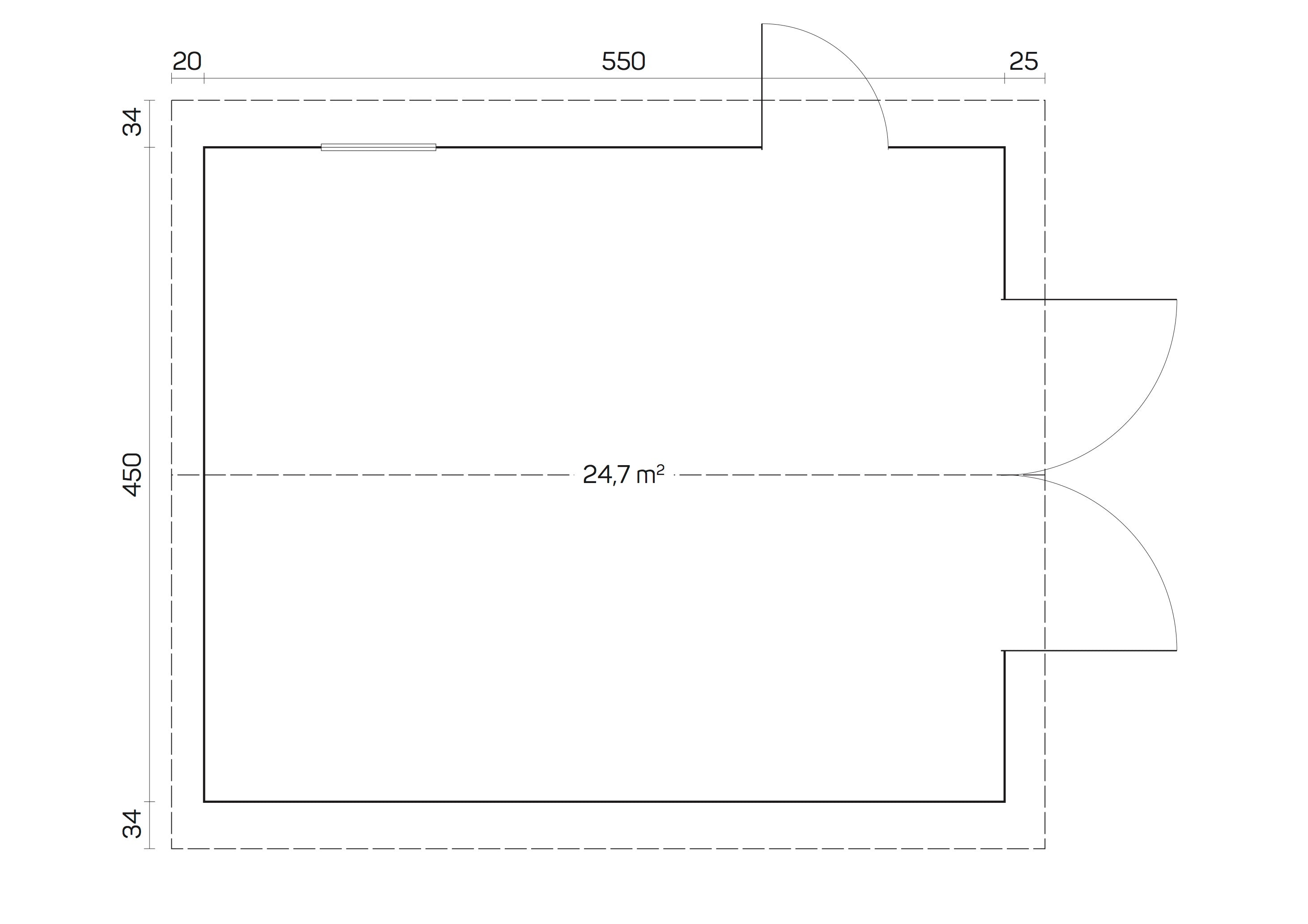 GARAGE-B 4.7x5.7m Log Cabin Garage