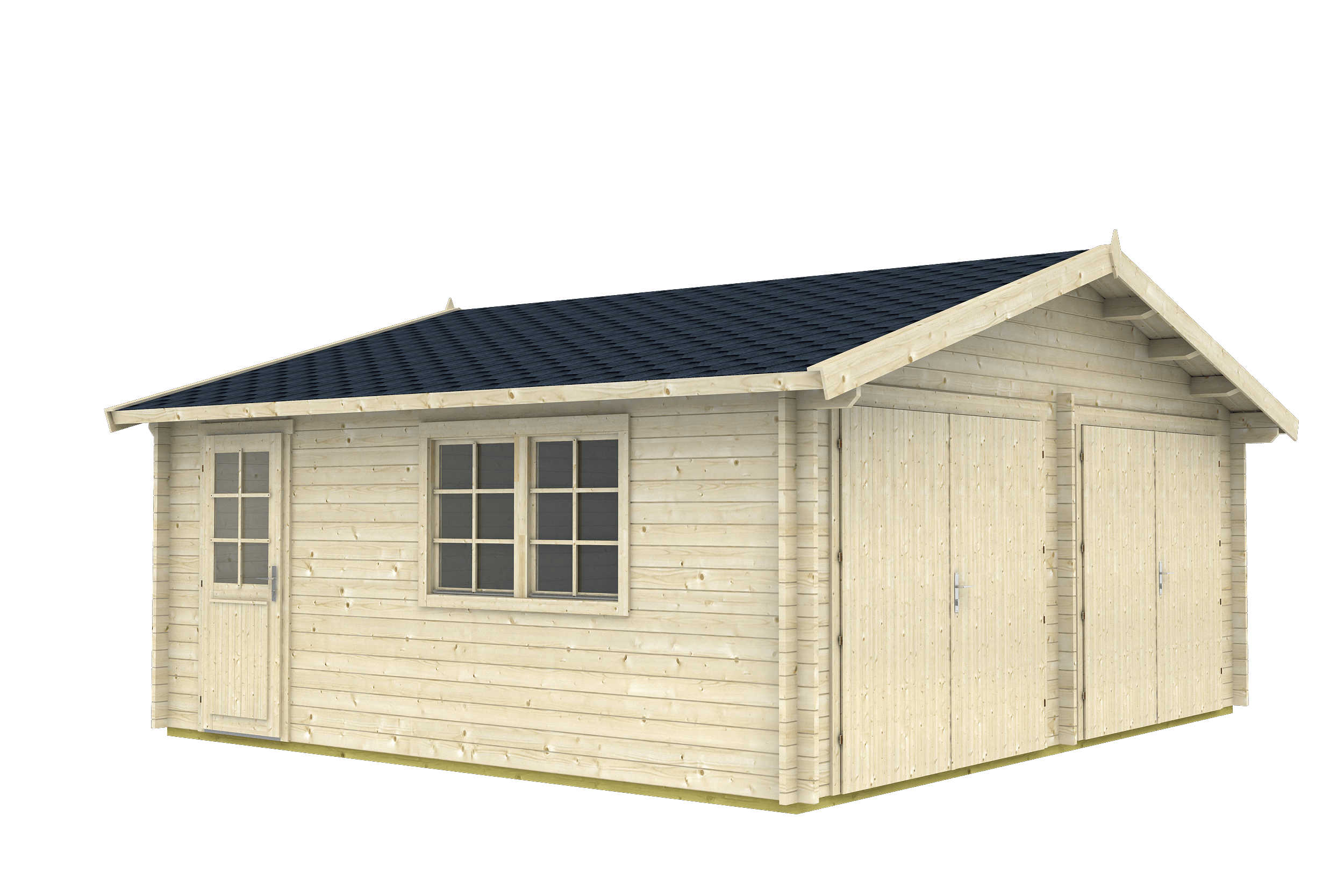 GARAGE-D 6.0x5.3m Log Cabin Garage