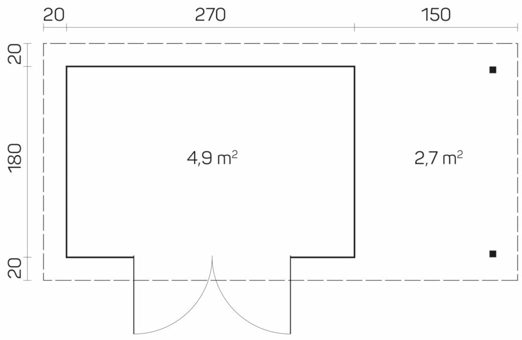 GLORIA-A+ 2.9x2.0m Log Cabin blueprint