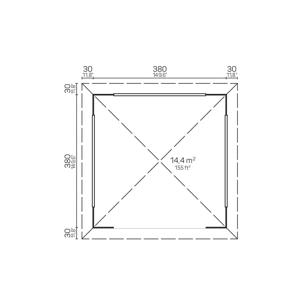 IBIZA Log Cabin Gazebo | 4.0x4.0m