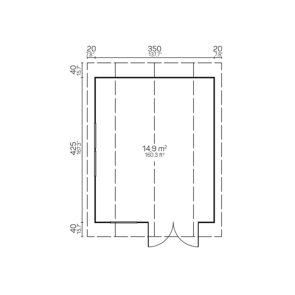 KANSAS 3.7x4.5m Log Cabin Plan