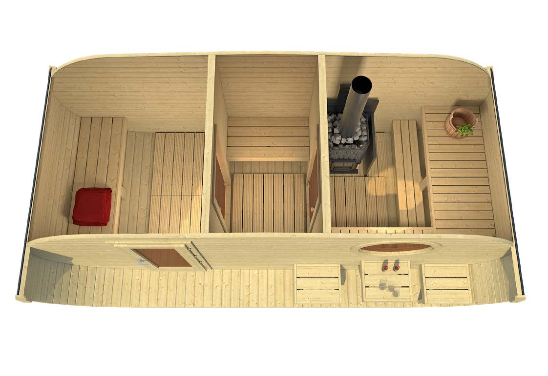 LOHJA 5.0x2.4m Oval Sauna Internal